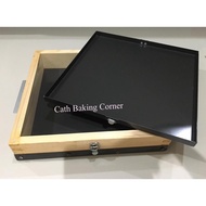 28 x 28cm castella cake nagasaki cake mould with wooden frame non-stick /acuan honey kasutera kek