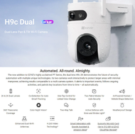 Ezviz Professional Grade 2K+ WiFi Camera | Dual-Lens PT |  H90 Dual 2K+ & H9c Dual 2K Wireless CCTV 