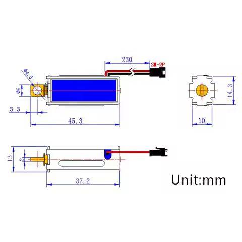 SM-0537 Electromagnetic Lock DC 6V/12V/24V Magnetic Lock 1.5A/2A/1.2A Lock Linear Solenoid Electroma