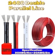American Standard 2468 Double Parallel Wire Red Black 18 20 24 26AWG Internal Link Wire Tin Plated C