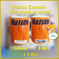 ▪ ♗ ✤ Nation Fast Dry or Flatwall Enamel 1 Liter QDE Quick Drying Dri Flat Wall White Maple Litro S
