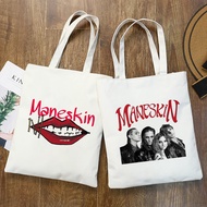 Women Shopper Bag Maneskin Damiano David Mouth Shopping Bags Tote Bag Handbags Shoulder Bag Cotton C