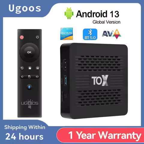 Ugoos TOX4 Smart TV box RK3528 Android 13 4GB 32GB BT5.0 AV1 1000M LAN 2.4G 5.8G Dual Wifi 4K Multim