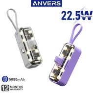 Anvers Power Bank Mini 5000mah 22.5W Fast Charging Portable Charger Capsule Lightweight Small Cute PowerBank