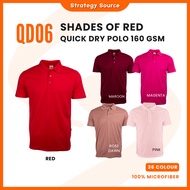 OREN SPORT QD06 Red Colour | Microfiber Quick Dry Polo Collar Short Sleeve T Shirt 160GSM