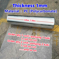 PC Flat Transparent Roof / Atap Cerah Lutsinar Rata 1mm Polycarbonate / Greenhouse / Awning Sheet / 