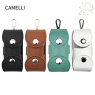 CAMELLI Golf Ball Bag, With Metal Buckle PU Leather Golf Ball Storage Pouch, Sports Accessory Small Golf Protective Bag Men Women