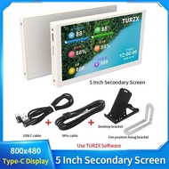 original 5 Inch USB-C Secondary Scree IPS 800x480 LCD Computer Hardware Monitor No Need AIDA64 Displ