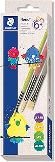 STAEDTLER 989 Synthetic Brush, Brush Set for School, Nursery and Hobby, Brush Set Noris, 3 Pieces in