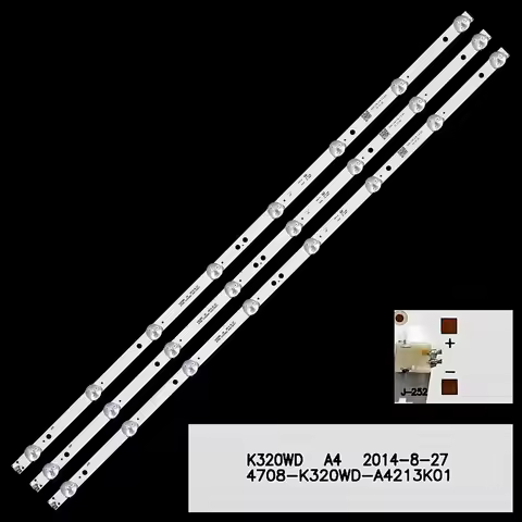 1 kit-3pcs LED Backlight Strips 4708-K320WD-A4213K01 K320WD A4 AOC LE32M3570 LE32W234D Daewoo L32R63
