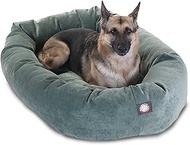 Majestic Pet 52 Inch Micro Velvet Calming Dog Bed Washable 52x35x11 (inch) – Cozy Soft Round Donut D