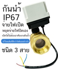 มอเตอร์ วาล์ว ไฟฟ้า กันน้ำ ทองเหลือง บอลวาล์ว 2 WAY 2 สีขาว 24VDC ขนาด 4 หุน,6 หุน,1นิ้ว,1.5 นิ้ว, 2นิ้ว  ปกติปิด