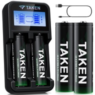 4Pack 3.7 Volt Rechargeable Battery with 2Bay Charger, Real 3000mAh 18650 Rechargeable Battery for G