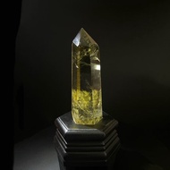 純淨高等級 黃水晶柱 雙尖 黃水晶柱 稀有品相帶原礦皮 水晶柱