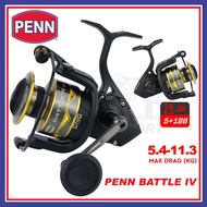 PENN Battle IV Spinning Fishing Reel Mesin Pancing Saltwater (Maxdrag 5.4kg-11.3kg) 5+1BB Metal Body