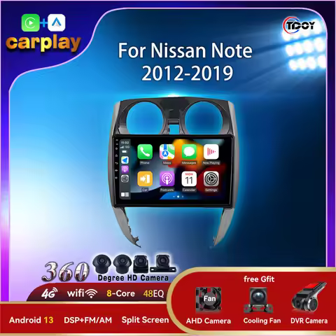 Android13 Carplay Android Auto Wireless Car Radio For Nissan Note 2012-2019 Multimedia Automotive Ca