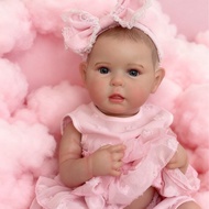 18 Inch Cuddly Reborn Girl Handmade Lifelike Reborn Doll Ward Baby With 3D Painted Hair Whole Body V