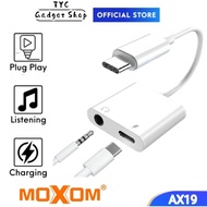 MOXOM MX-AX19 Audio Adapter Type C To Audio Jack Adapter Earphone + Type C Jack Adapter Gaming