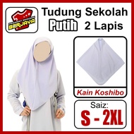 Tudung Sekolah DUA LAPIS PUTIH NILA Koshibo/Tudung Sekolah Koshibo Licin(READY STOCK)#FastDelivery