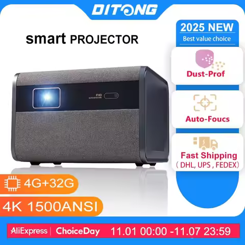DITONG 2025 NEW J10 projector Native 1080P Autofocus 4k HD video outdoor mobile phone Android smart