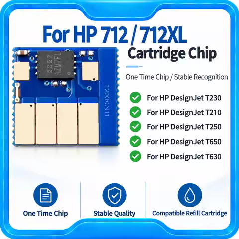For HP 712 712XL Chip For HP Designjet T230 T210 T250 T650 T630 Printer One Time Chip