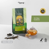 HIJAU Chamugi Green Tea Gardenia Green Tea Dried Tea Leaves Herbal Flowers – 500gr Halal BPOM Cafe R