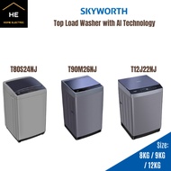 SKYWORTH 8KG / 9KG / 12KG / 18KG Top Load Washer with AI Technology Washing Machine Mesin Basuh