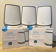 NETGEAR Orbi RBK853 AX6000 三頻 WiFi 6 Mesh 延伸系統 = 路由器 x1 + 衛星 x2