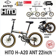 Latest Model HITO H-A20 ANT 22inch foldable bicycle ultra-light bike 7speed Shimano Tourney mechanical disc brake