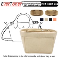 EverToner Felt ผ้าใส่กระเป๋าสำหรับ Longchamp LE PLIAGE CUIR Top Handle กระเป๋า XS กระเป๋า Organizer แต่งหน้า Sling Organizer Travel กระเป๋าด้านใน Mini Tote Handle กระเป๋า Shaper