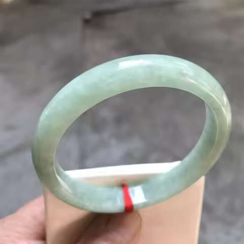 58.5mm Myanmar Natural Icy Green Jadeite Jade Bracelet Emerald Jade Bangle