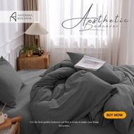 Bed Cover Set Polos Kain Katun Premium Satu Set Selimut Bedcover Sprei Sarung Bantal dan Guling ukur