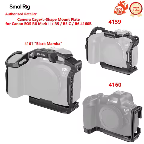 SmallRig 4159/4161"Black Mamba" Camera Cage for Canon EOS R6 Mark II 4160 L-Shape Mount Plate for Ca