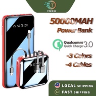 PowerBank 50000mAh 4 Cables mini Powerbank 20000mah Fast Charging Portable Dual USB Digital Display 