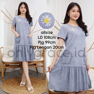 Dress Jeans Dress Denim Dress Jeans Daisy Dress Denim Lengan Pendek