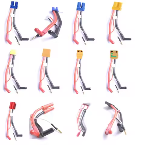 Hardcase Lipo Harness 2S JST XH Balance XT60 Tamiya Deans EC3 EC5HXT TrX Plug to 90 Degree 4.0/5.0mm