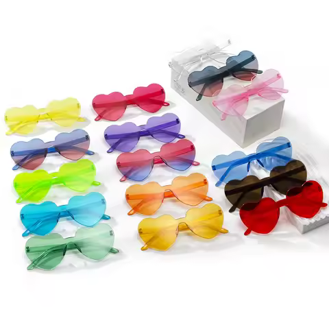Free shipping 2023 Candy color heart shape ocean personality Frameless Children's Sunglasses Fashion