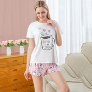 02r Women s Sleepwear Cute Cartoon Print Short Set Pajamas for Women Pajama Set Sweet Short Sl 4vX