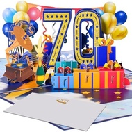 Magic Ants 70th Anniversary Pop-Up Cards, Wedding 3D Greeting Birthday Congratulations Cards