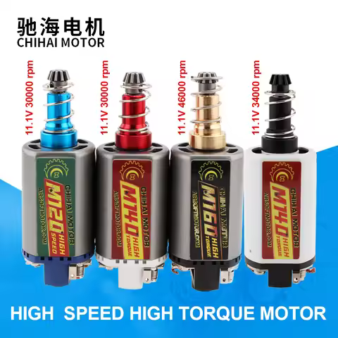 CHIHAI MOTOR M120/140/160 High Torque/ High Speed Motor AEG/ EBB Motor Long Axis for Airsoft M4/MP5 