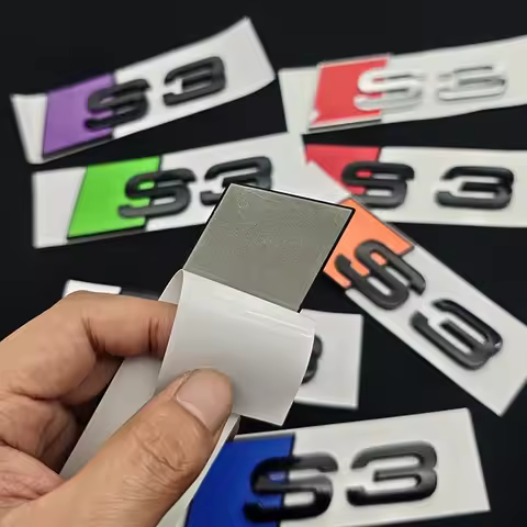 3D ABS Chrome Green Yellow Purple Blue Black Logo S3 Emblem Sticker Car Rear Trunk Badge For Audi S3