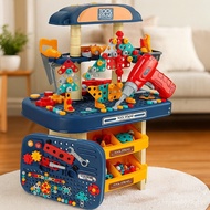 Screw Boy Toy Electric Drill Play House Tool Double-Sided Toolbox Repair Simulation Educational Chil