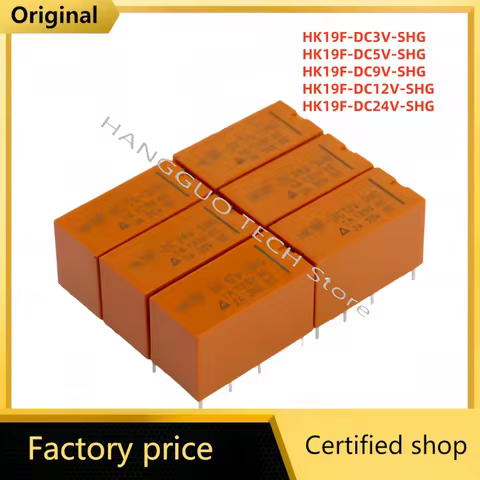 10 PCS Original Coil DPDT 8 Pin 2NO 2NC Mini Power Relays PCB Type HK19F HK19F-DC5V-SHG HK19F-DC12V-