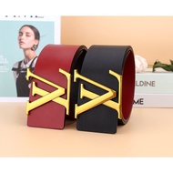L@V 7CM Ultra Wide Women's LV Letter Buckle European and American Style Belt