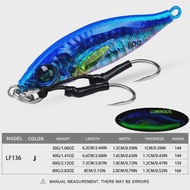 1pcs30g 40g 60g 80gFast Sinking  LuminousSlow Jig Casting Metal Jig Trout Fishing Lure BaitArtificia