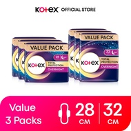 Kotex Proactive Guard Overnight Wing 28cm (28+2s) / 32cm (24+2s) Value 3 Packs