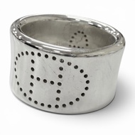 Excellent condition □HERMES AG925 Eclipse Ruban Ring, Silver, Size 46 (equivalent to JP size 6), Wei