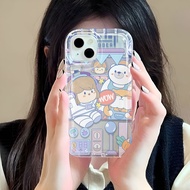 Photo frame airbag case for iphone 14promax 11 13 12 7Plus X XS Max strawberry pig cover
