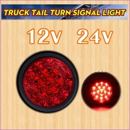 Rubber And Plastic 24V /12V 16 LED Tail Turn Signal Brake Stop Light Round Truck Trailer Lorry