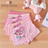 [ST 01] Set of 5 Soft Cotton Elastic Briefs for Girls Size 8-32kg Cute Design